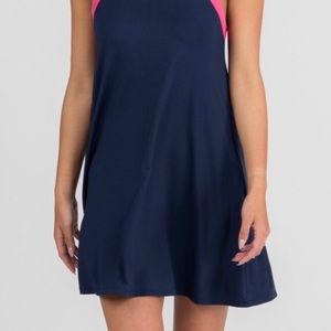 💜 NWOT Key Hole Tunic Dress Agnes and Dora. Size XL. Blue and pink.